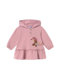 Vestido com capuz Rosa malva (Lilás)  para Bebé Menina - Mayoral