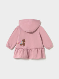 Vestido com capuz Rosa malva (Lilás)  para Bebé Menina - Mayoral