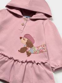 Vestido com capuz Rosa malva (Lilás)  para Bebé Menina - Mayoral