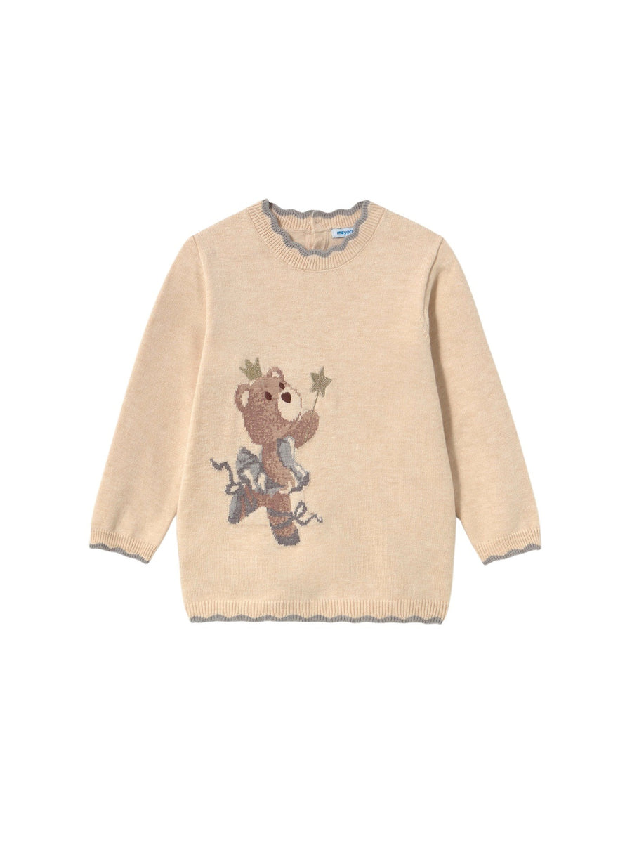 Vestido tricot jacquard Milk vig (Bege)  para Bebé Menina - Mayoral