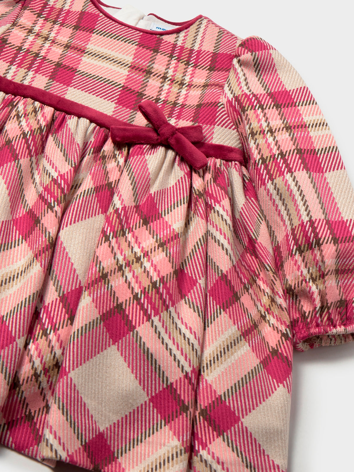 Vestido xadrez Framboesa (Vermelho Escuro)  para Bebé Menina - Mayoral
