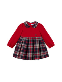 Vestido xadrez combinado Vermelho (Vermelho)  para Bebé Menina - Mayoral