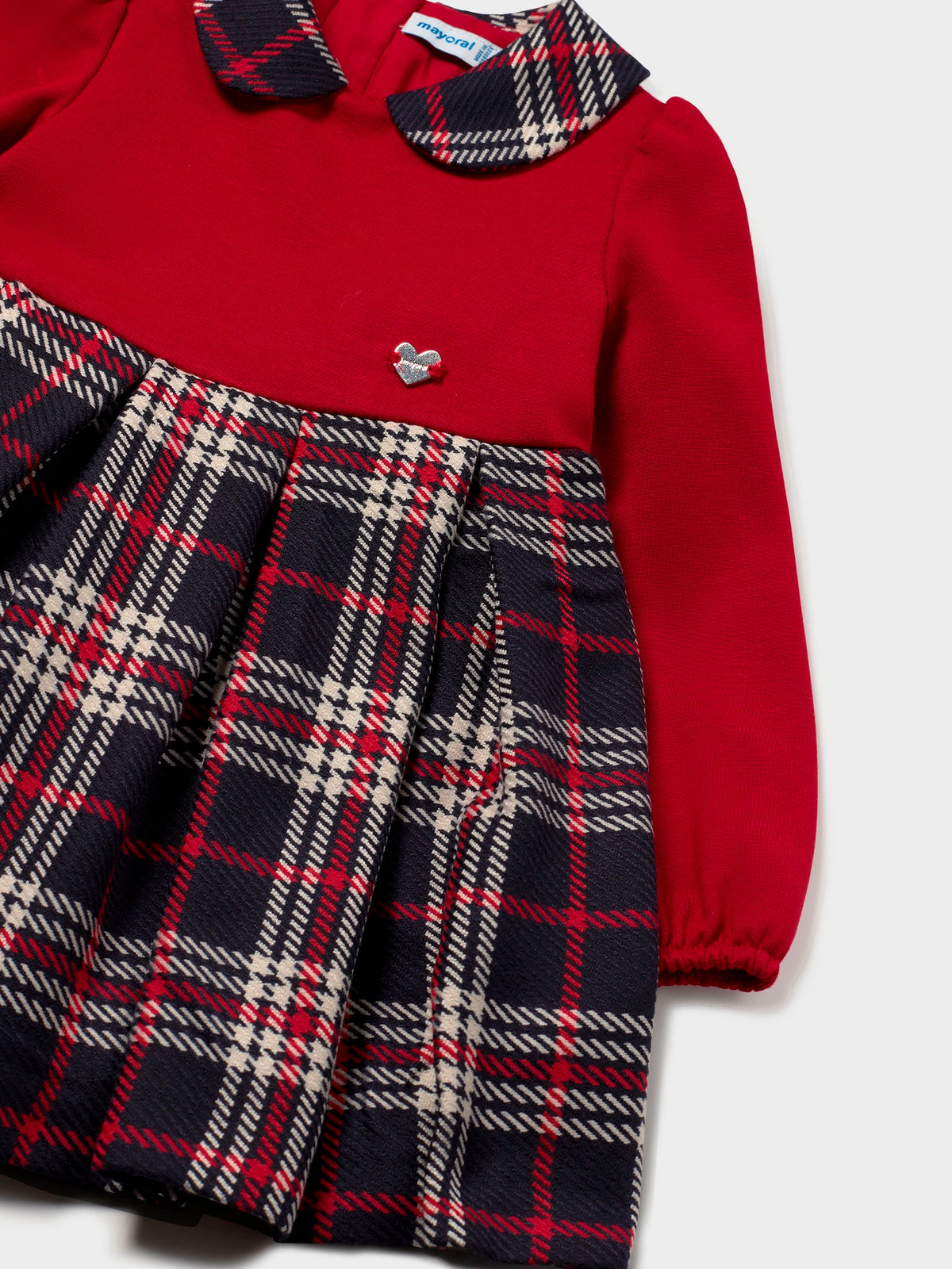 Vestido xadrez combinado Vermelho (Vermelho)  para Bebé Menina - Mayoral