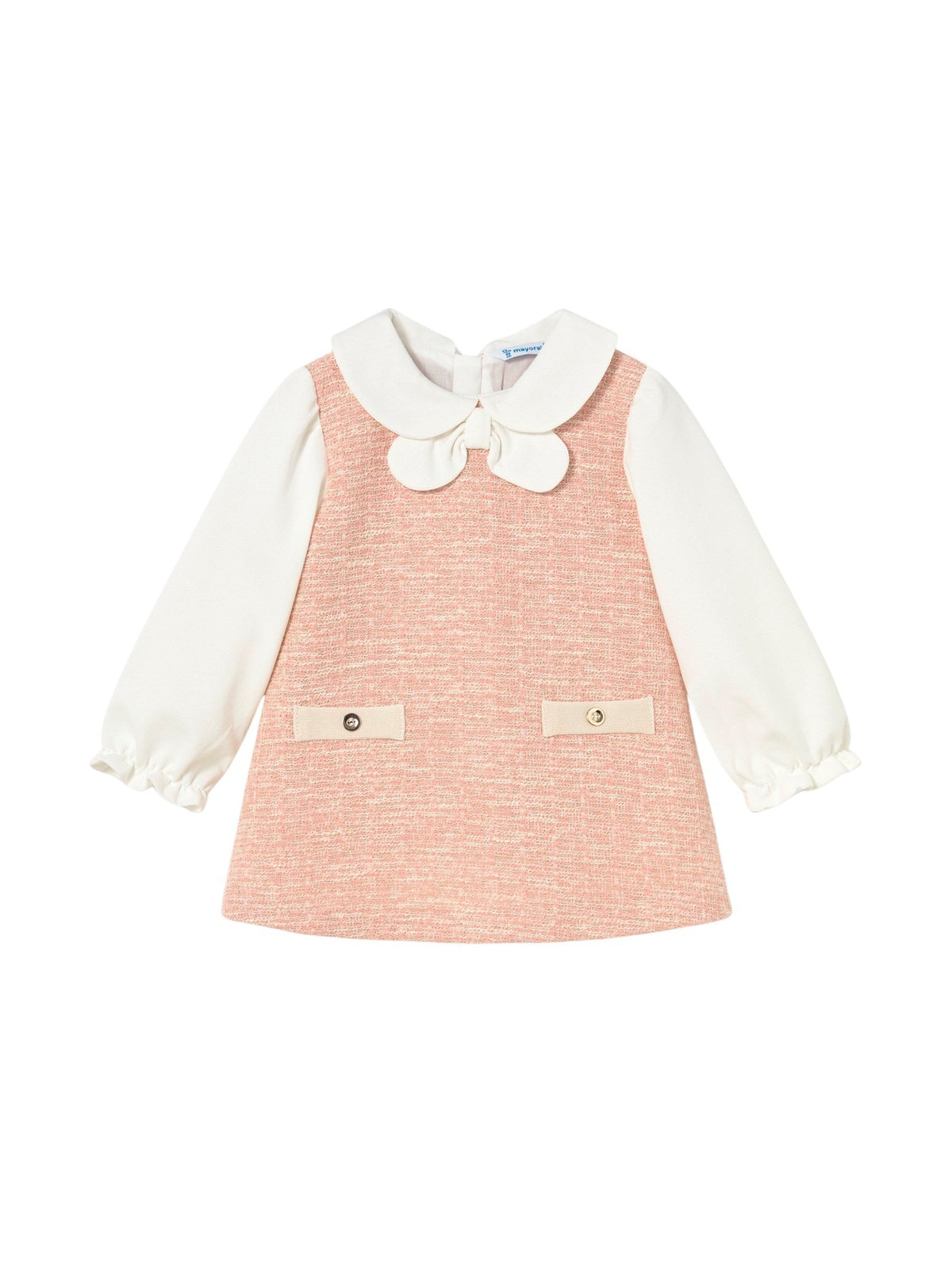 Vestido comb. ponto tweed Petisui (Rosa Bébé)  para Bebé Menina - Mayoral