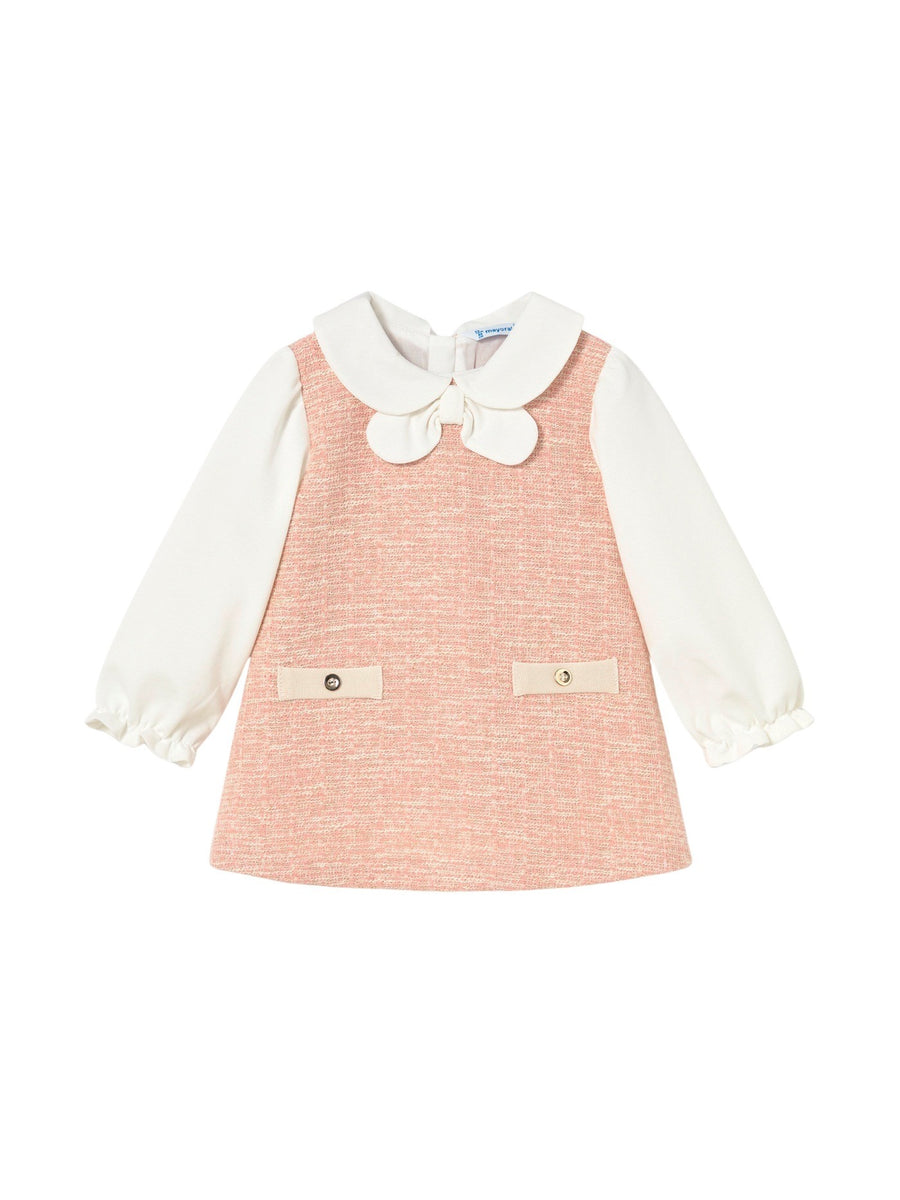 Vestido comb. ponto tweed Petisui (Rosa Bébé)  para Bebé Menina - Mayoral