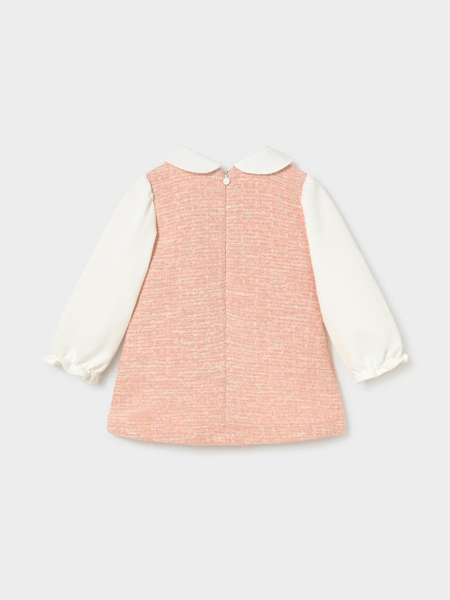 Vestido comb. ponto tweed Petisui (Rosa Bébé)  para Bebé Menina - Mayoral