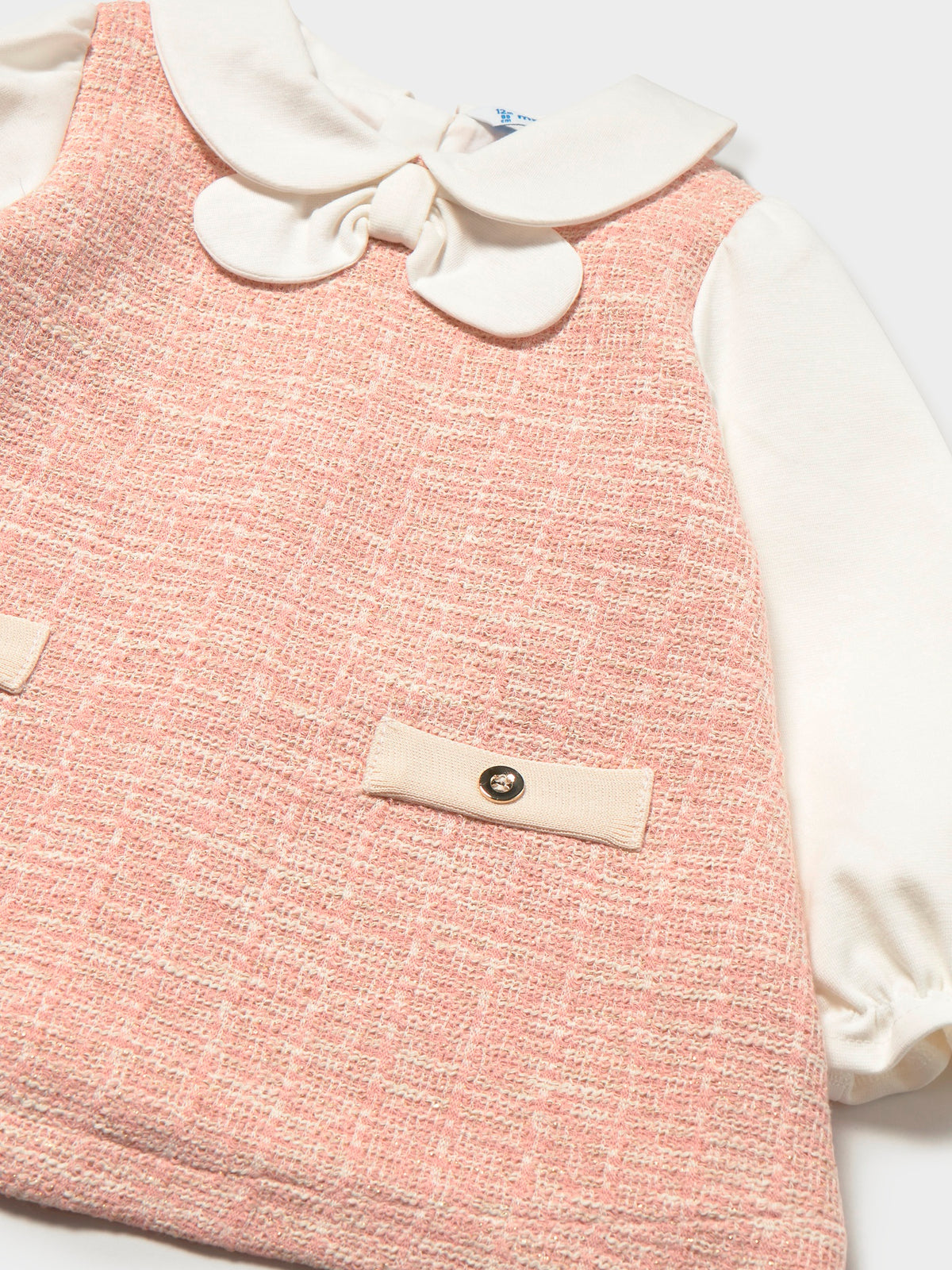 Vestido comb. ponto tweed Petisui (Rosa Bébé)  para Bebé Menina - Mayoral