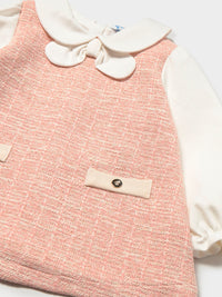 Vestido comb. ponto tweed Petisui (Rosa Bébé)  para Bebé Menina - Mayoral