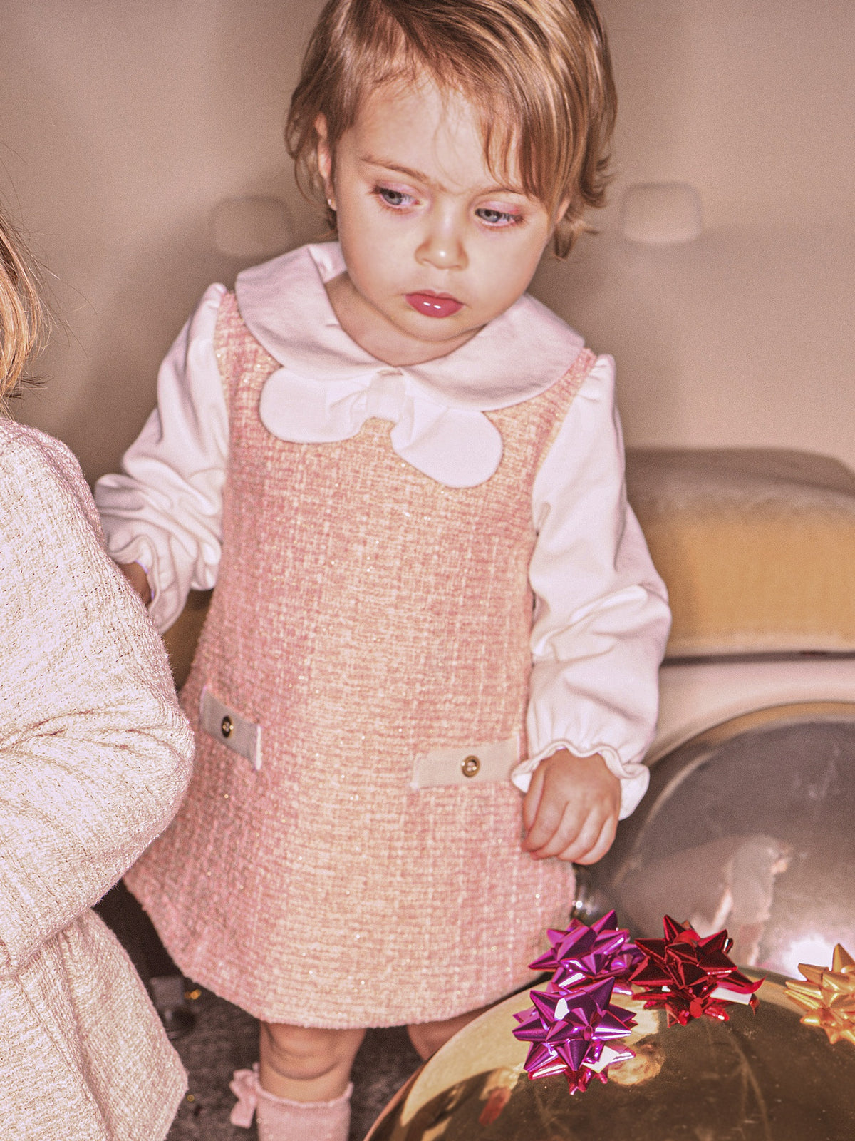 Vestido comb. ponto tweed Petisui (Rosa Bébé)  para Bebé Menina - Mayoral
