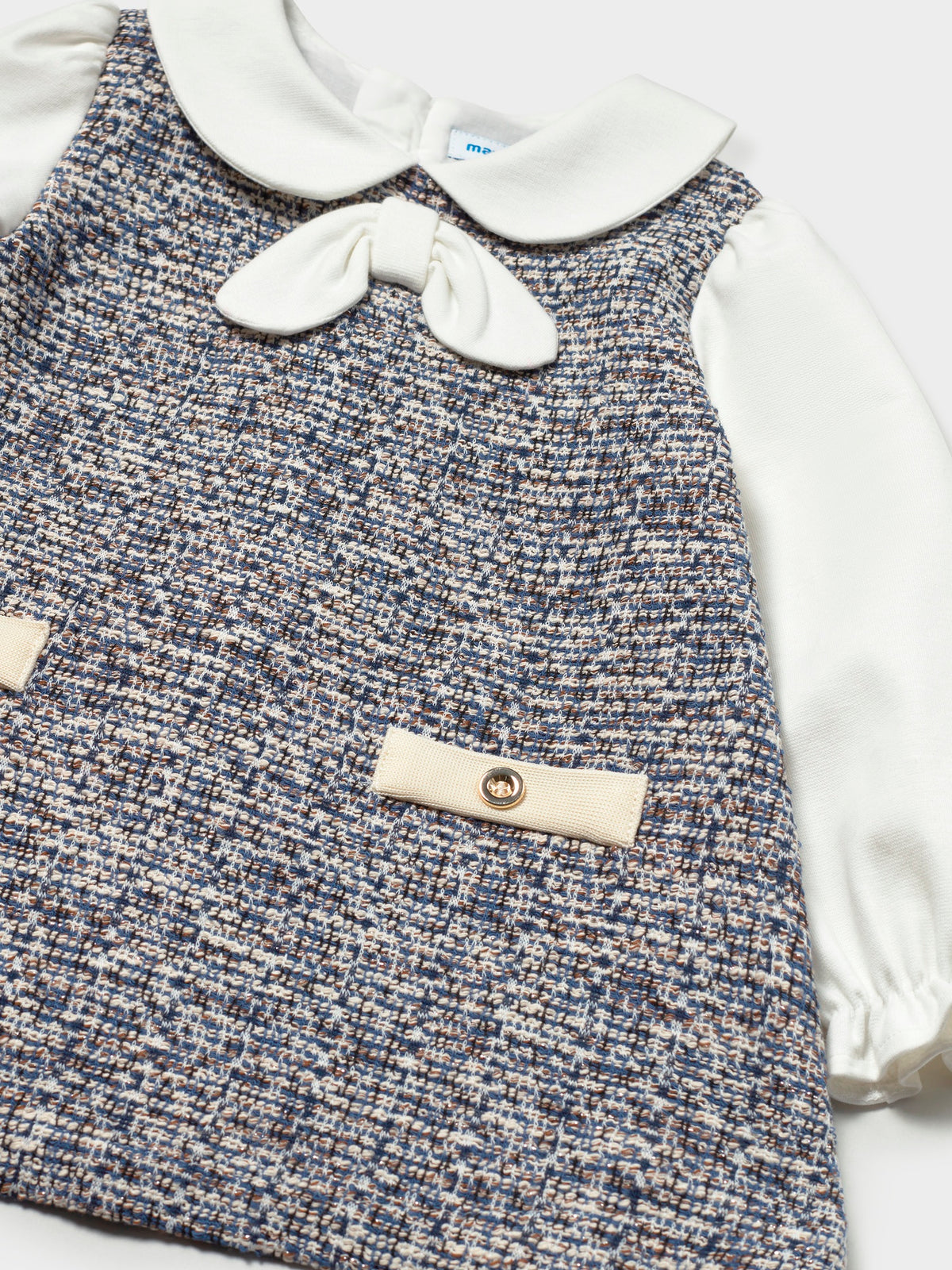 Vestido comb. ponto tweed Marinho (Marinho)  para Bebé Menina - Mayoral