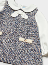 Vestido comb. ponto tweed Marinho (Marinho)  para Bebé Menina - Mayoral