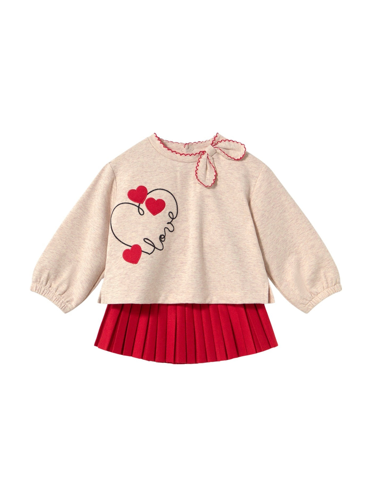 Conj. saia com sweat Vermelho (Vermelho)  para Bebé Menina - Mayoral