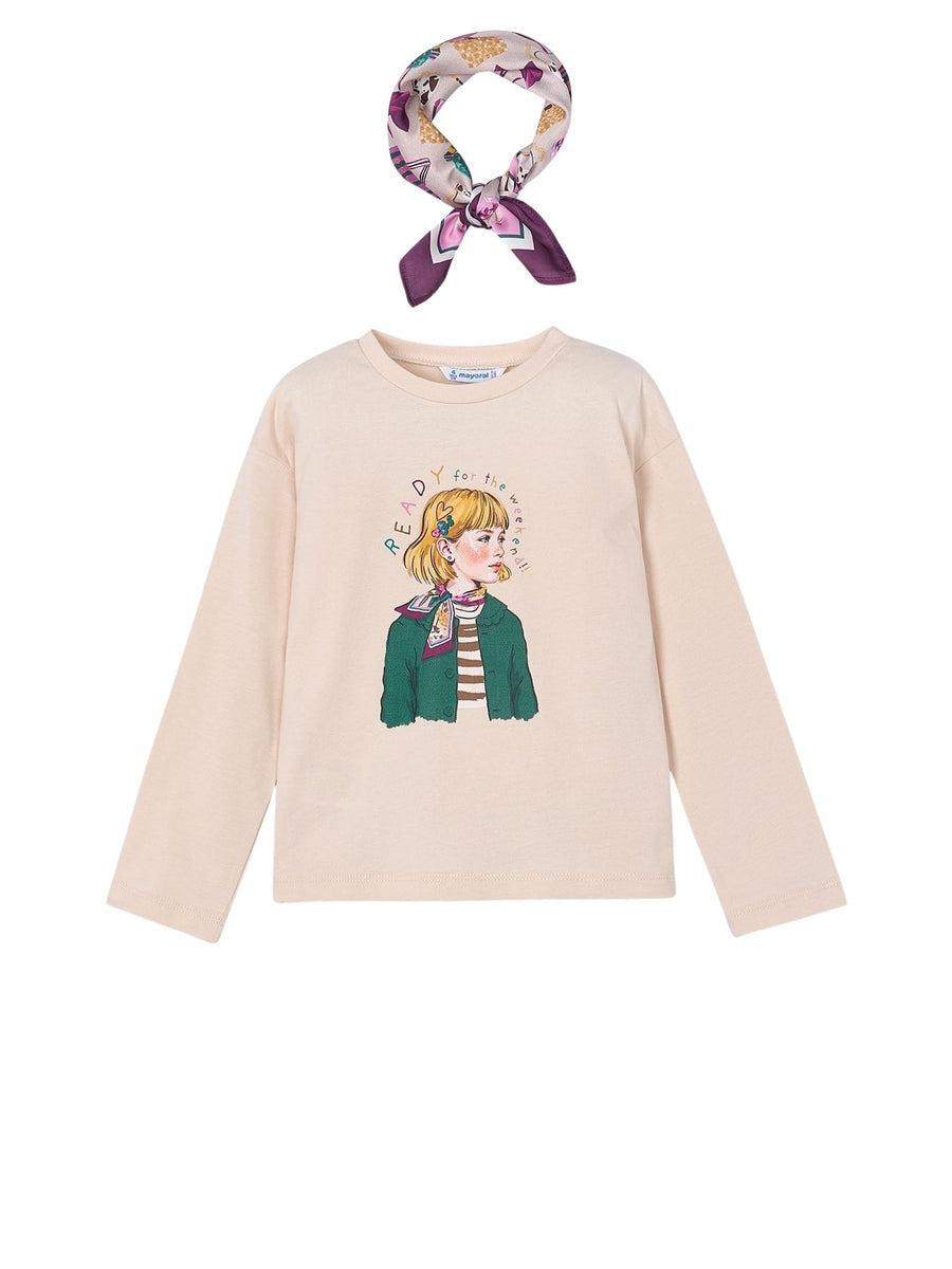 Camisola com lenço Tofu (Verde)  para Menina - Mayoral