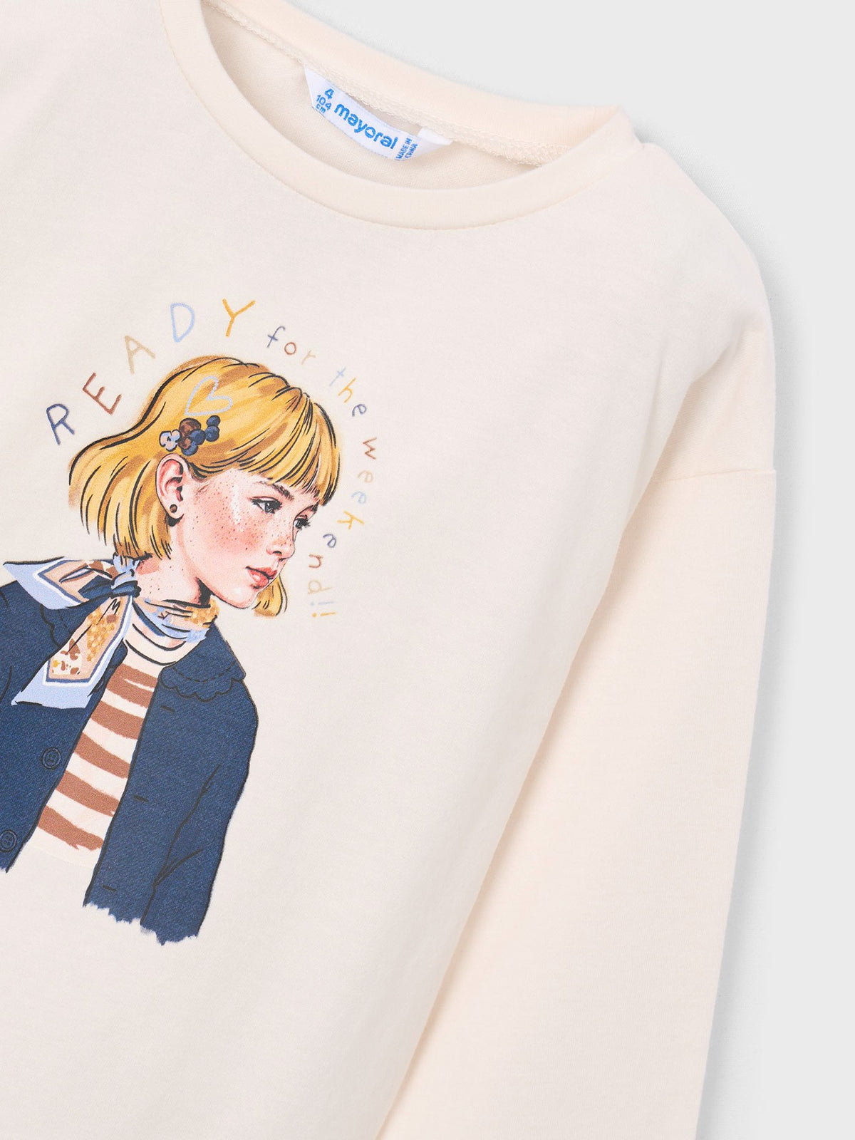 Camisola com lenço Soja-marin (Azul)  para Menina - Mayoral