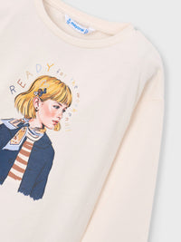 Camisola com lenço Soja-marin (Azul)  para Menina - Mayoral