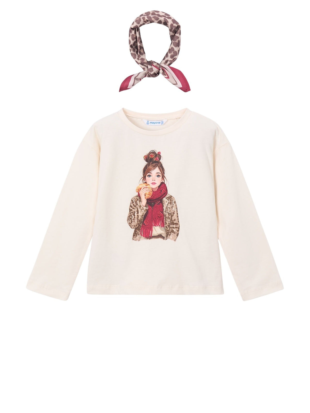 Camisola com lenço Soja-cherr (Vermelho)  para Menina - Mayoral