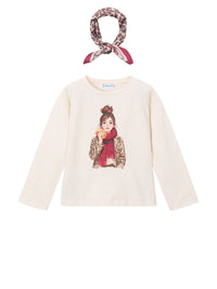 Camisola com lenço Soja-cherr (Vermelho)  para Menina - Mayoral