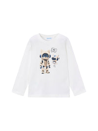 Camisola robot Nata (Creme / Pérola)  para Menino - Mayoral