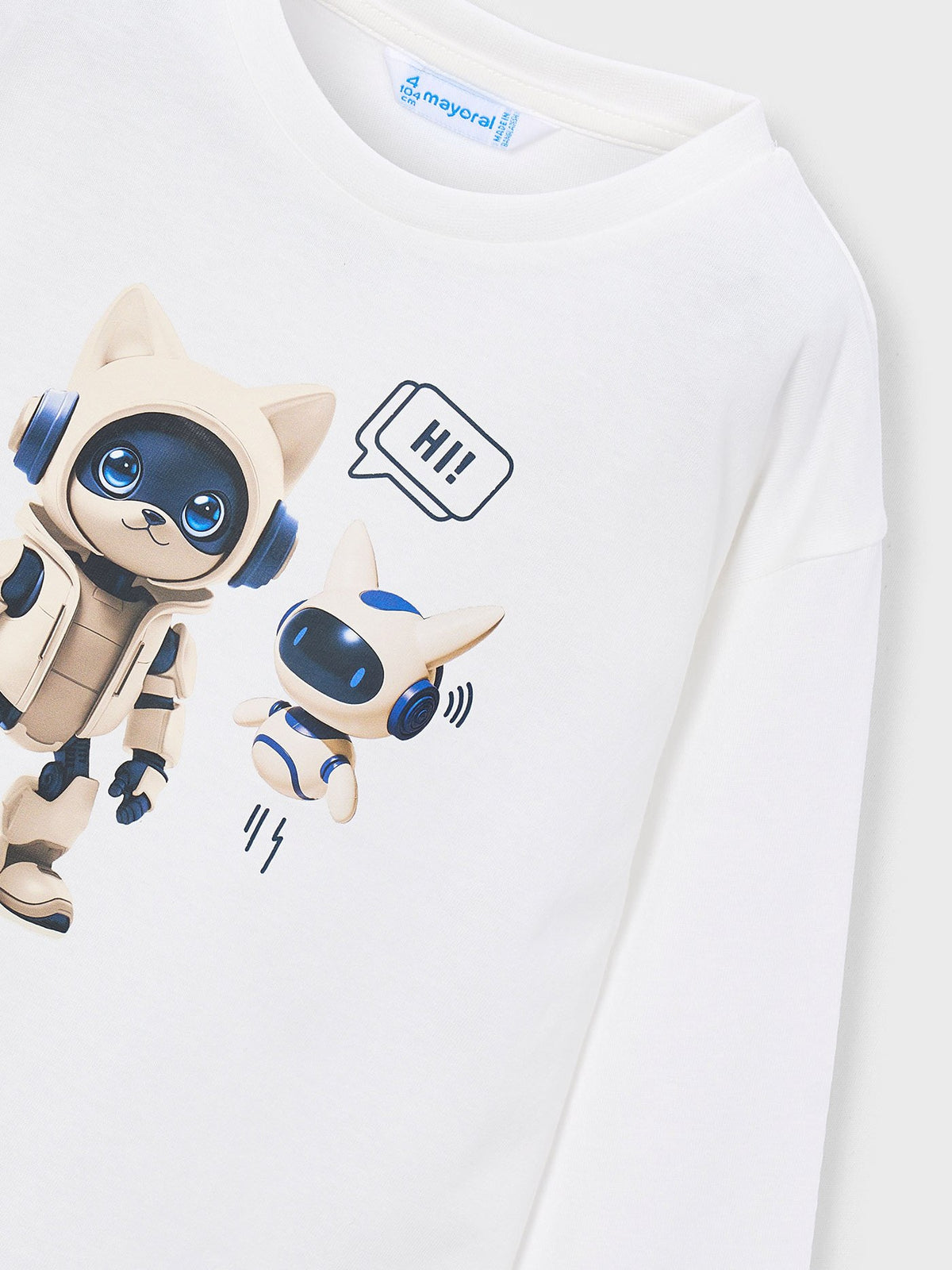 Camisola robot Nata (Creme / Pérola)  para Menino - Mayoral