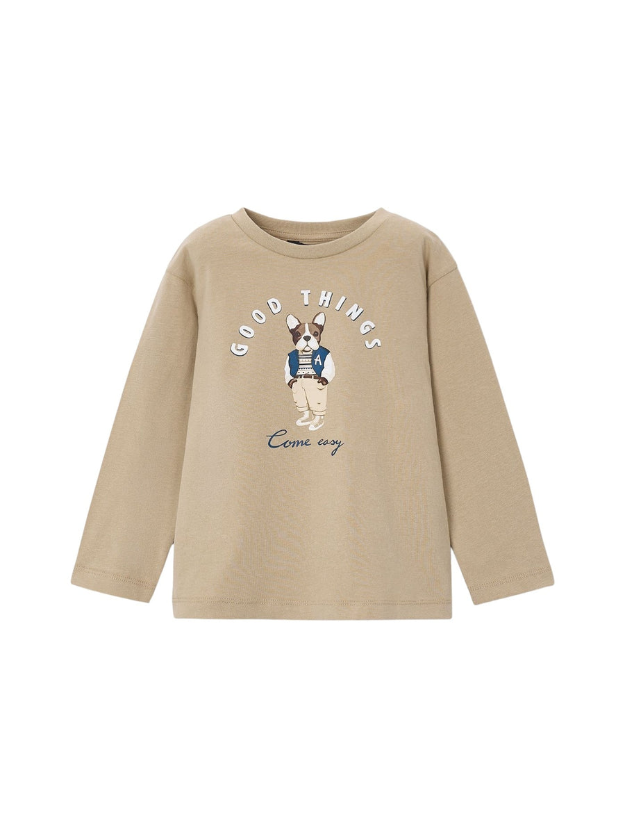 Camisola print cachorro Avelã (Bege)  para Menino - Mayoral