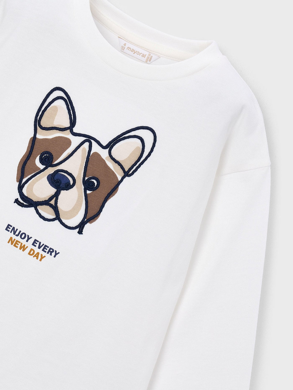Camiseta m/comp. bordada Nata (Creme / Pérola)  para Menino - Mayoral
