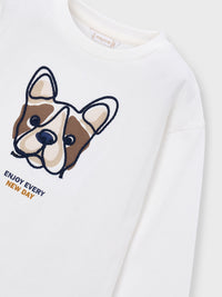 Camiseta m/comp. bordada Nata (Creme / Pérola)  para Menino - Mayoral