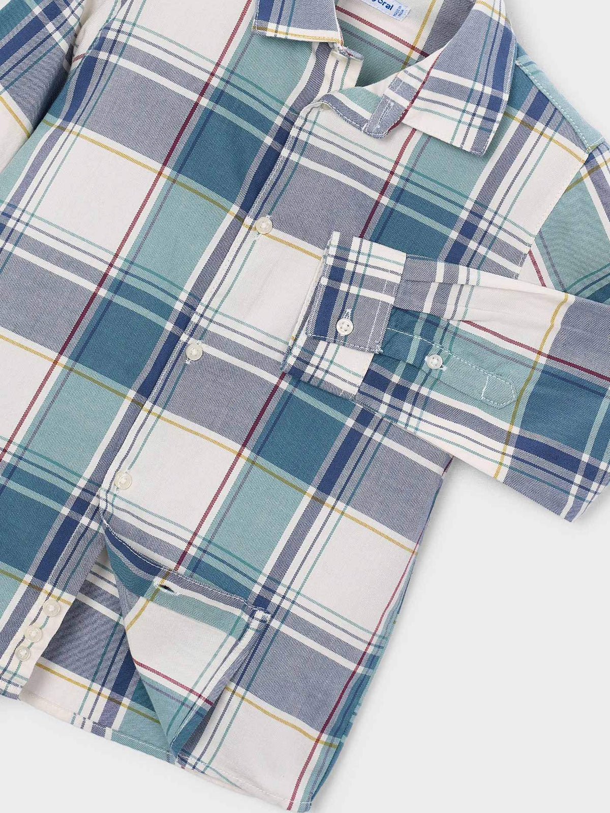 Camisa m/comp.xadrez Lago (Turquesa)  para Menino - Mayoral