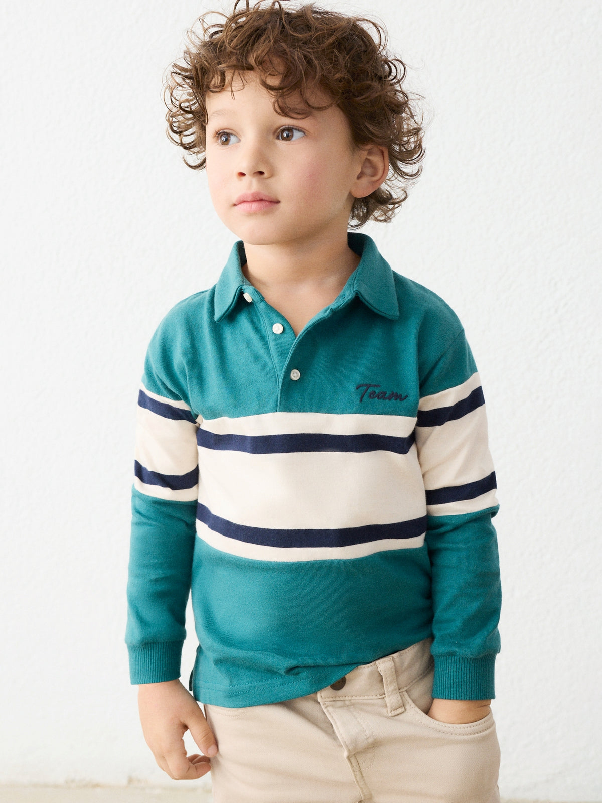 Polo m/comp. combinado bebé Lago (Turquesa)  para Menino - Mayoral