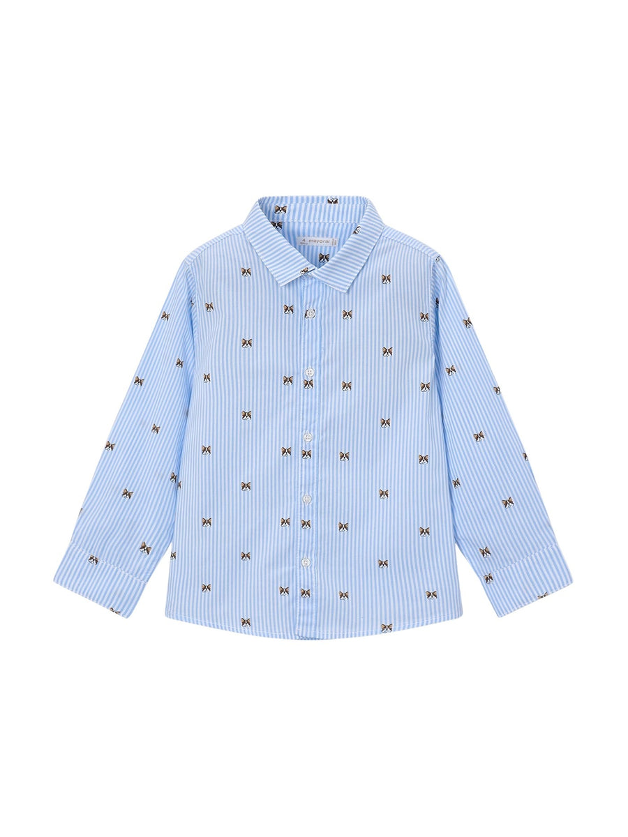 Camisa m/comp. estampada Cachorrito (Celeste)  para Menino - Mayoral