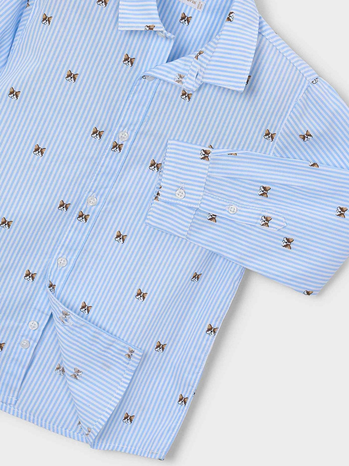 Camisa m/comp. estampada Cachorrito (Celeste)  para Menino - Mayoral