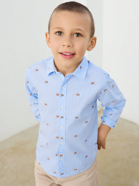 Camisa m/comp. estampada Cachorrito (Celeste)  para Menino - Mayoral