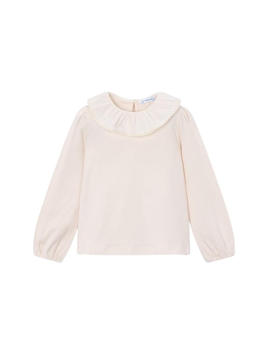 Blusa gola folhos Soja (Creme / Pérola)  para Menina - Mayoral