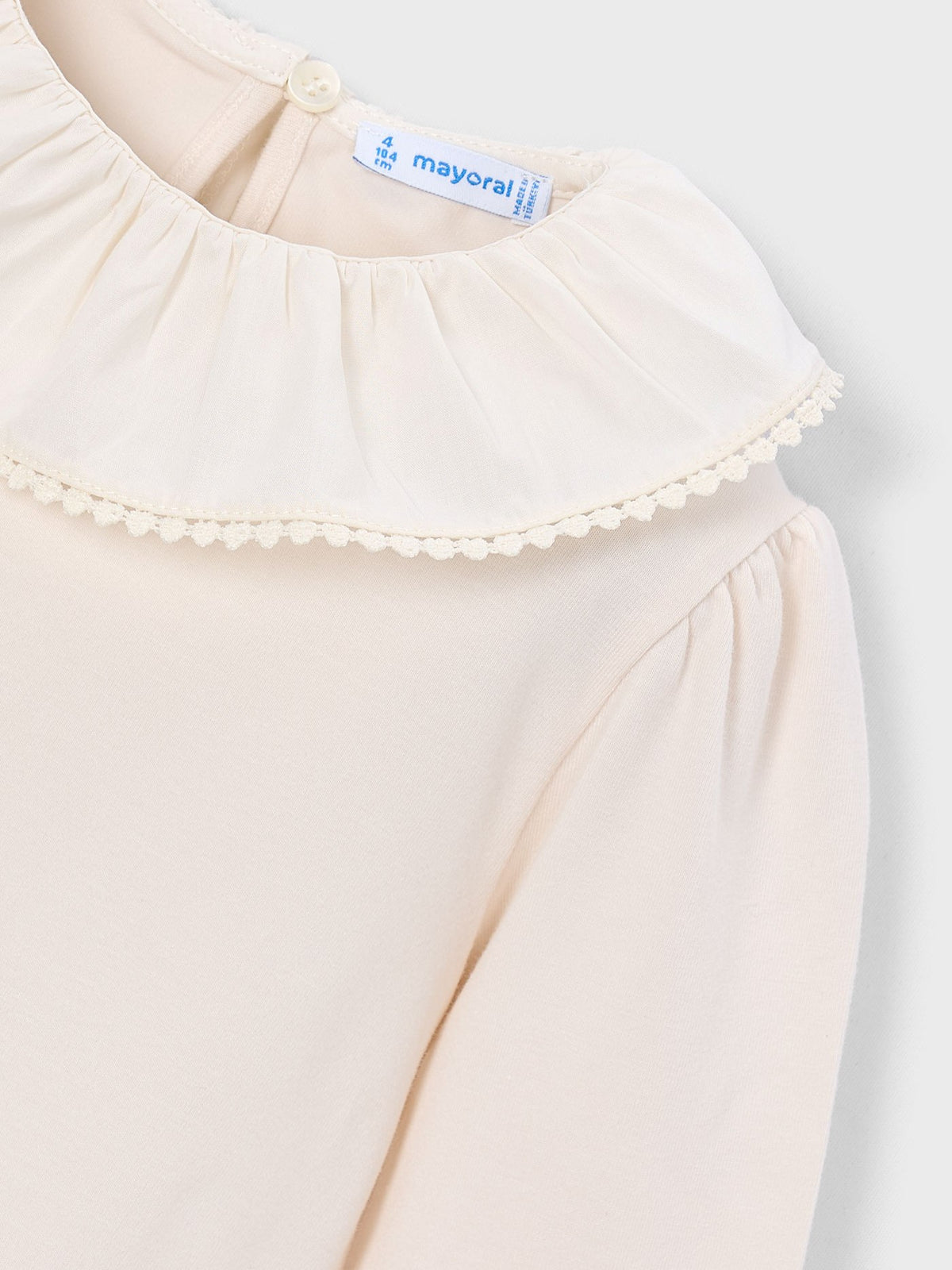 Blusa gola folhos Soja (Creme / Pérola)  para Menina - Mayoral
