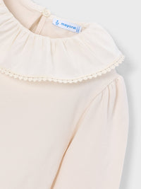 Blusa gola folhos Soja (Creme / Pérola)  para Menina - Mayoral
