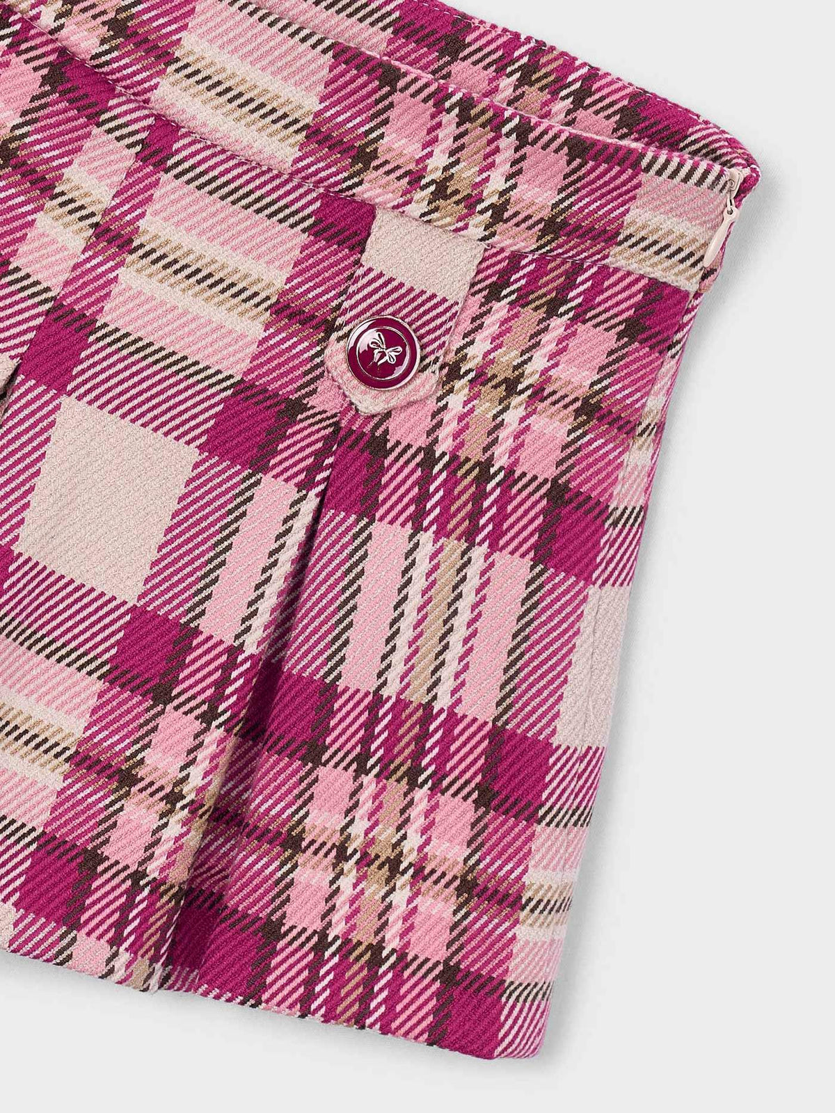 Bermuda xadrez Framboesa (Vermelho Escuro)  para Menina - Mayoral