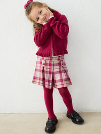 Bermuda xadrez Framboesa (Vermelho Escuro)  para Menina - Mayoral