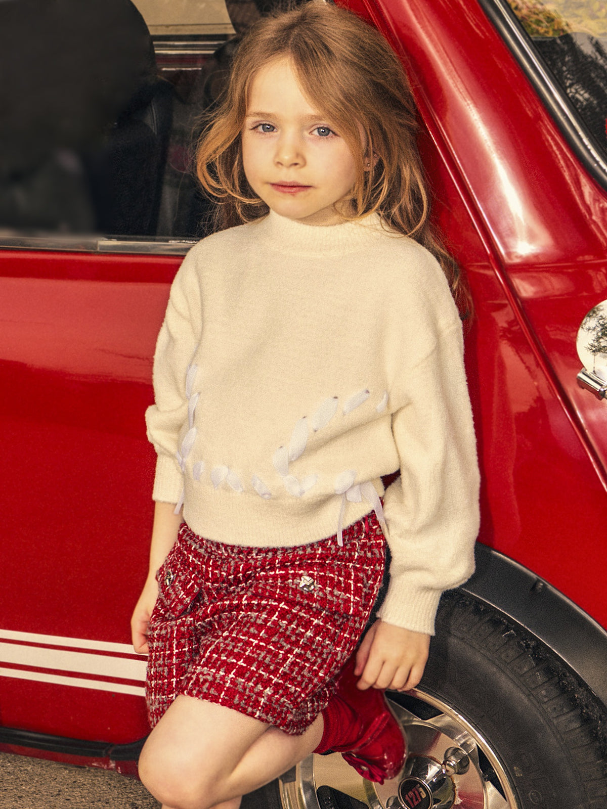 Bermuda tweed Vermelho (Vermelho)  para Menina - Mayoral