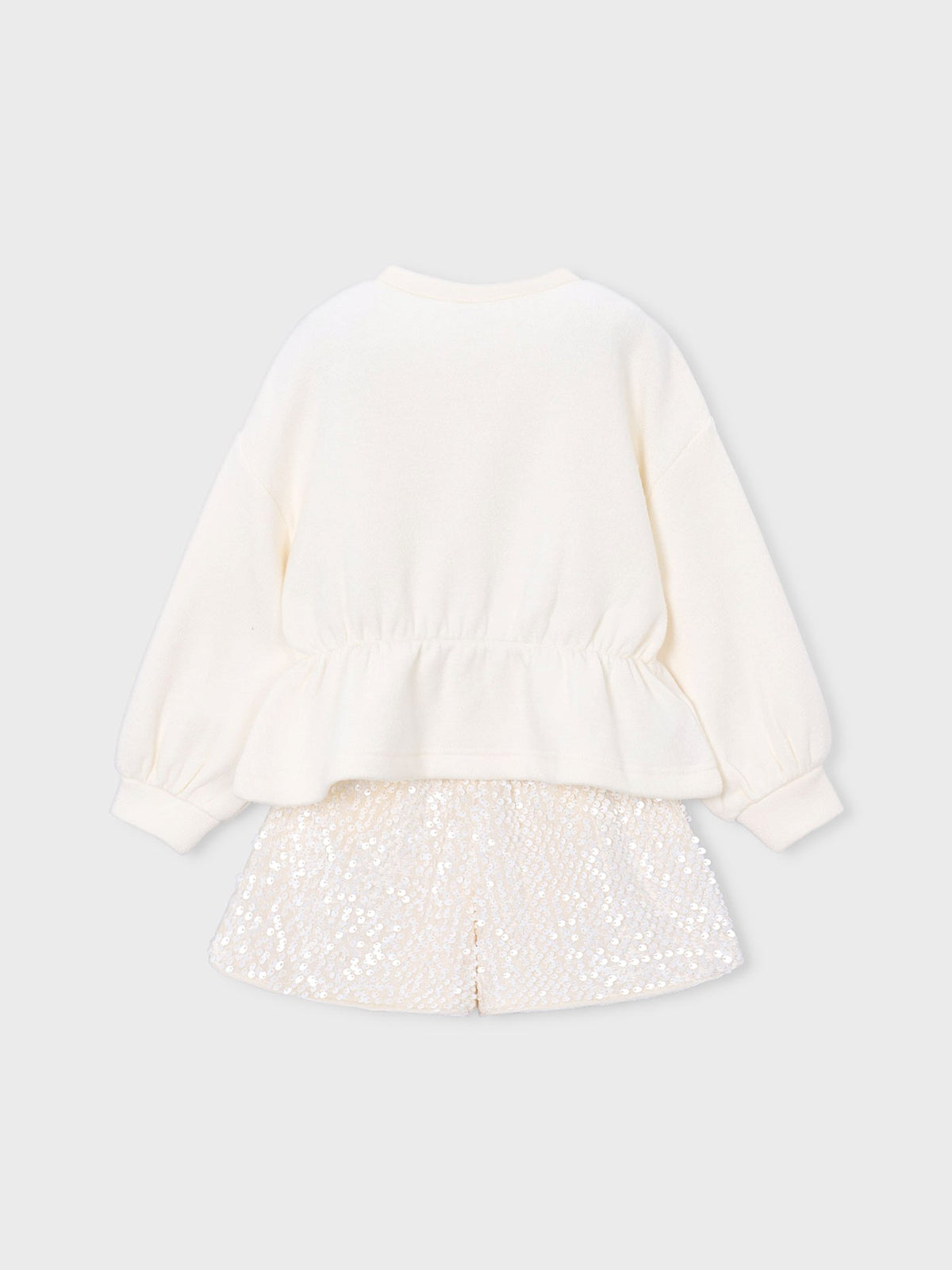 Conj. bermuda lantejoulas Soja (Creme / Pérola)  para Menina - Mayoral