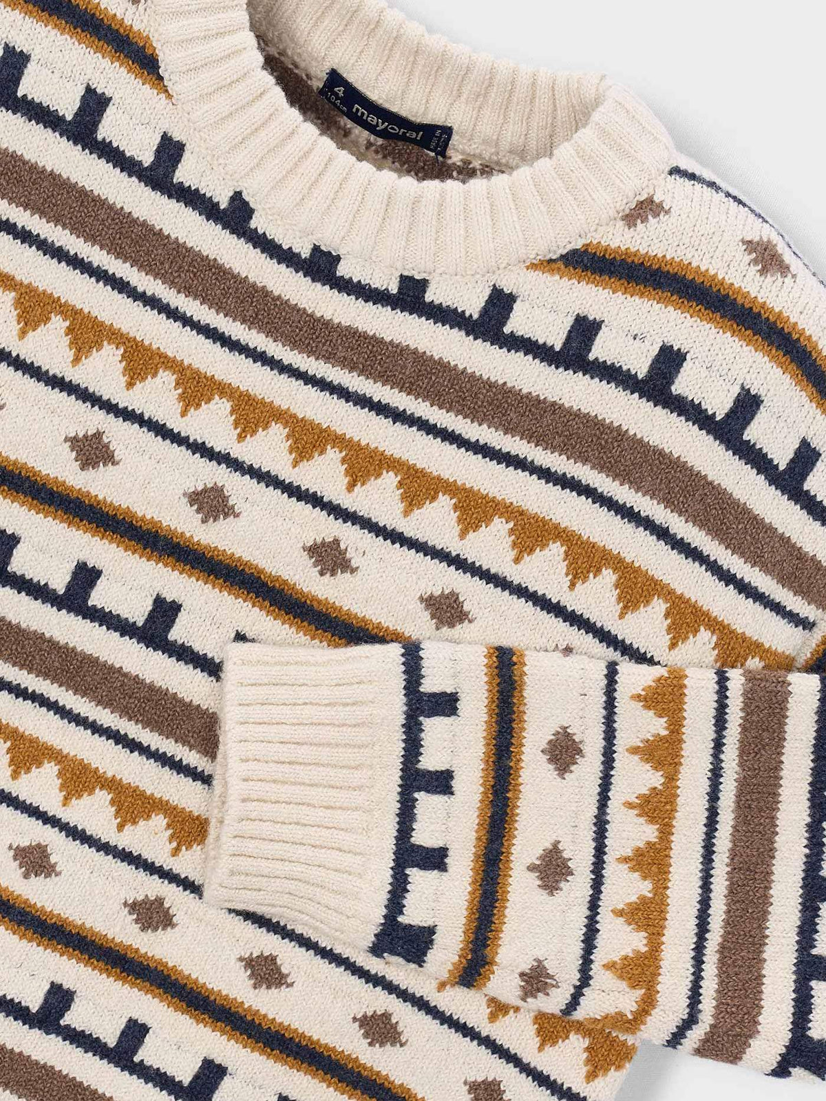 Jersey jacquard Cereal vig (Bege)  para Menino - Mayoral