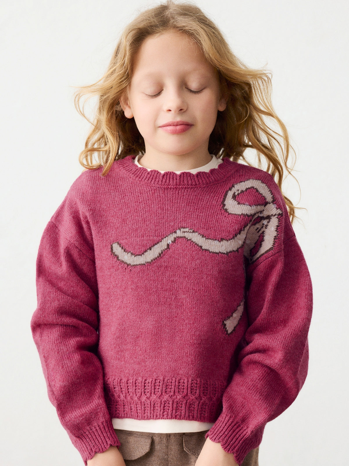 Jersey intarsia Petala mez (Rosa Velho)  para Menina - Mayoral