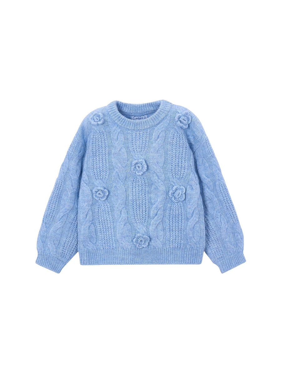 Jersey flores 3D Céu mescla (Celeste)  para Menina - Mayoral