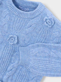 Jersey flores 3D Céu mescla (Celeste)  para Menina - Mayoral