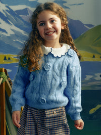 Jersey flores 3D Céu mescla (Celeste)  para Menina - Mayoral