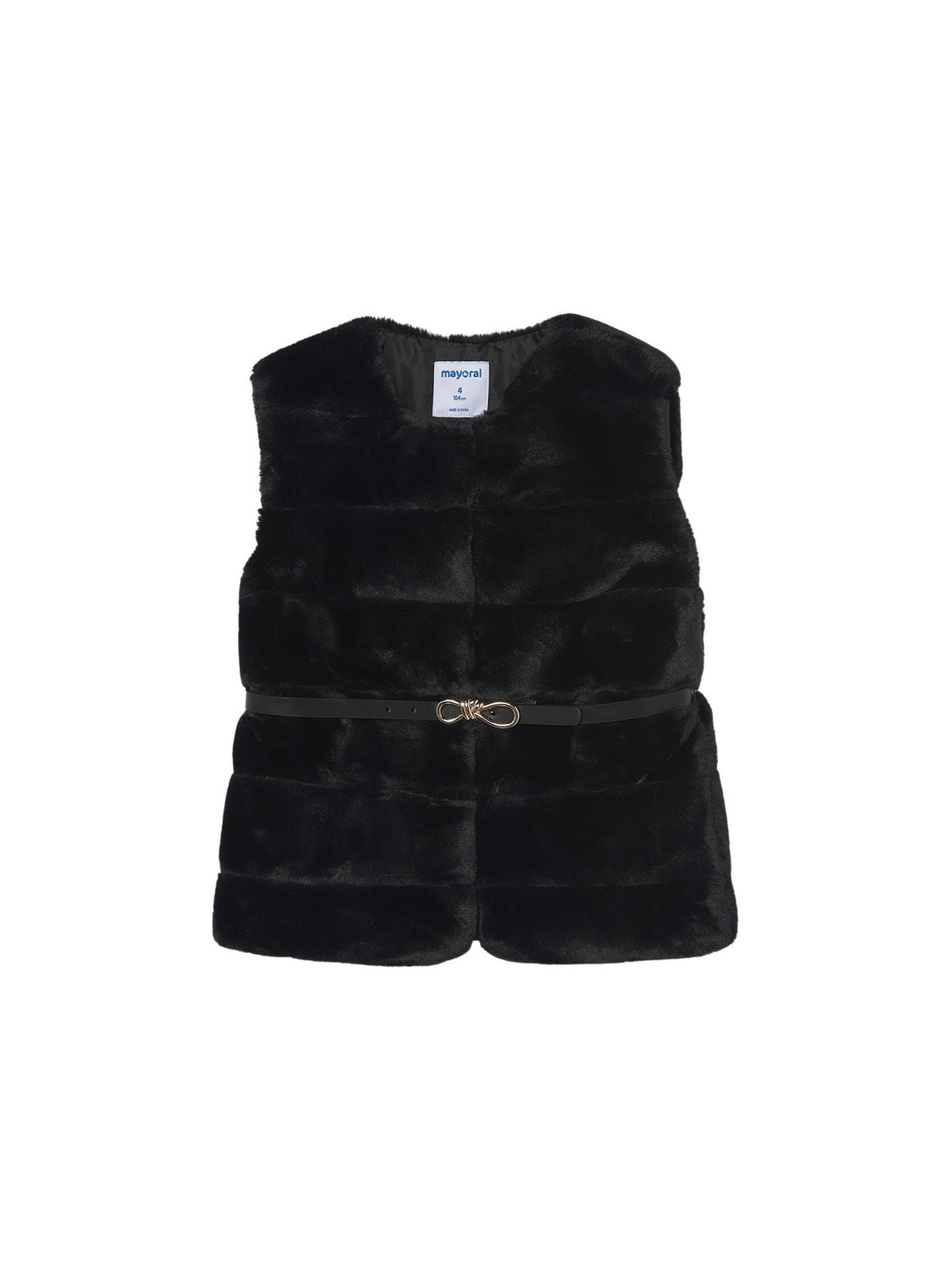 Colete pelo cinto Preto (Preto)  para Menina - Mayoral