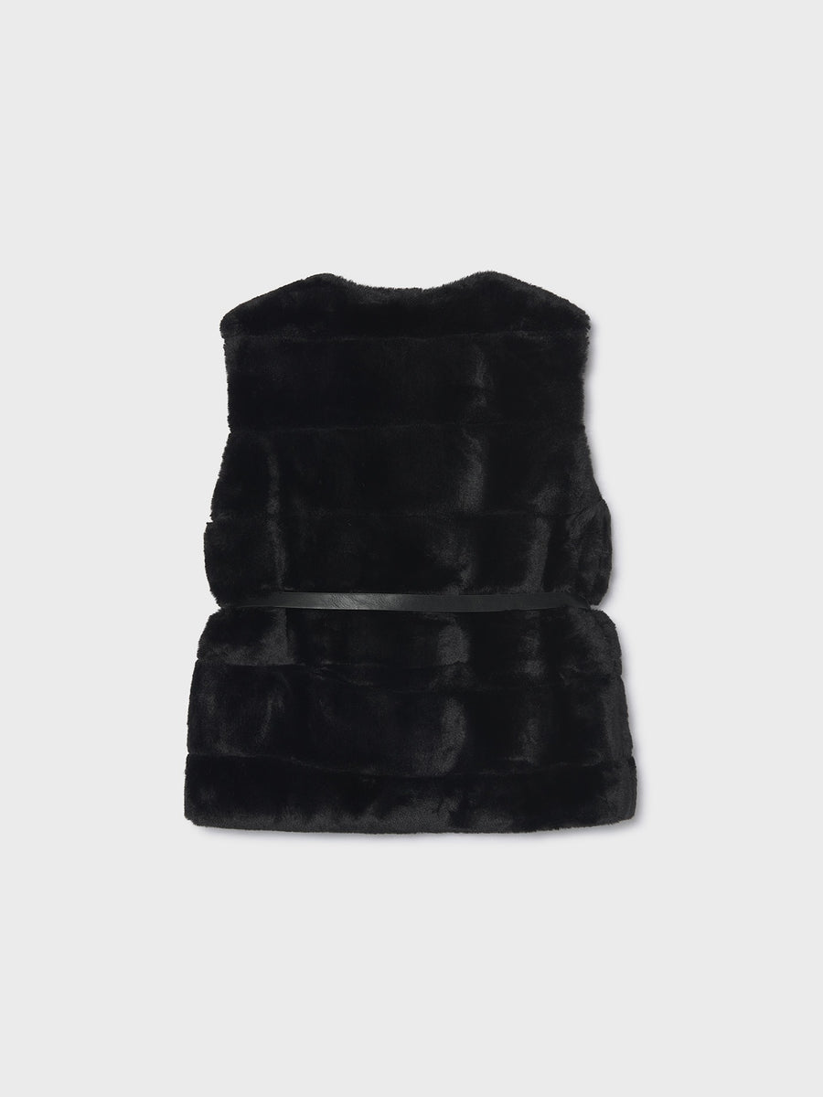 Colete pelo cinto Preto (Preto)  para Menina - Mayoral