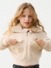 Casaco tricot pelo Biscuit (Castanho)  para Menina - Mayoral