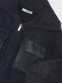 Casaco tricot pelo Marinho (Marinho)  para Menina - Mayoral