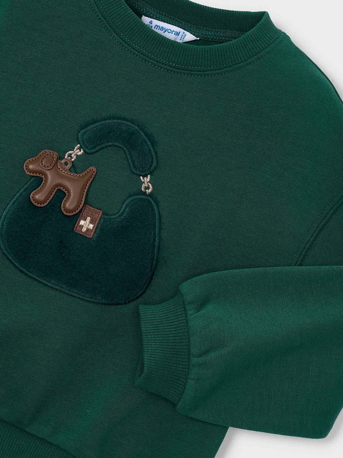 Sweat aplicações V.garrafa (Verde Escuro)  para Menina - Mayoral