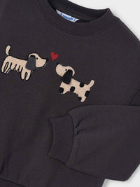 Sweat aplicações Carvão (Cinza Escuro)  para Menina - Mayoral