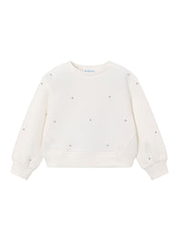 Sweat aplicações Crú (Creme / Pérola)  para Menina - Mayoral